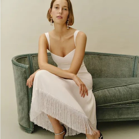 Reformation Dresses & Skirts - Reformation Ivory Fringe Midi Dress